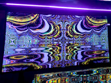 Load image into Gallery viewer, UV fractal trippy psychedelic tapestry by crealab108 koh pha ngan
