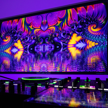 Load image into Gallery viewer, Sweet Lake Sunset Psychedelic Fractal UV Tapestry
