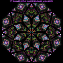 Load image into Gallery viewer, UV stretch Fractal trippy psychedelic shade canopy decoration festival koh Phangan
