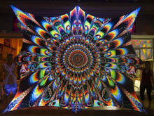 Load image into Gallery viewer, Geronima UV giant trippy fractal psychedelic tapestry by Crealab108
