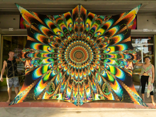 Load image into Gallery viewer, Geronima UV Psychedelic Fractal Mandala Tapestry - Crealab108
