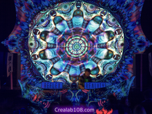Load image into Gallery viewer, Unison UV Psychedelic Fractal Mandala Tapestry
