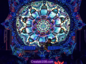 Unison UV Psychedelic Fractal Mandala Tapestry