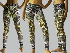 Organic UV Psychédélique Fractal  Leggings