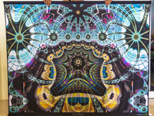 Load image into Gallery viewer, Psy Floor Trippy UV Psychedelic Fractal Tapestry - Crealab108
