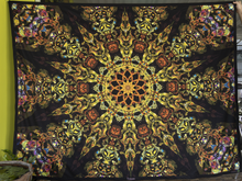 Load image into Gallery viewer, Totem Floor UV Psychedelic Fractal Mandala Tapestry - Crealab108
