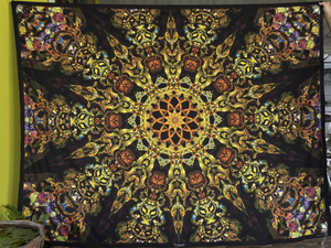 Totem Floor UV Psychedelic Fractal Mandala Tapestry - Crealab108