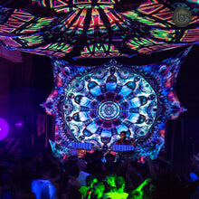 Load and play video in Gallery viewer, UV Canopy and UV tapestry festival decor crealab108 koh phangan
