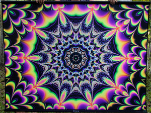 Flora UV Psychedelic Fractal Tapestry - Crealab108