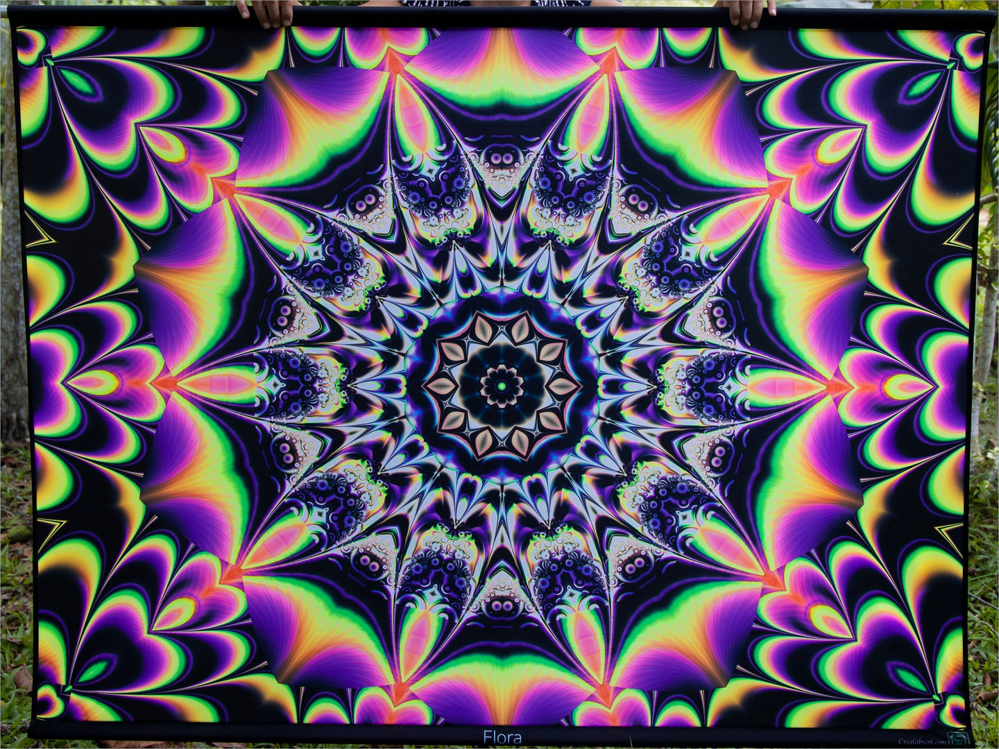 Flora UV Psychedelic Fractal Tapestry - Crealab108