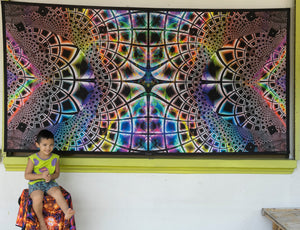 Torus UV Trippy Psychedelic Fractal Tapestry - Crealab108