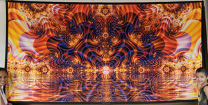 Spectral Lake UV Psychedelic Fractal Tapestry - Crealab108