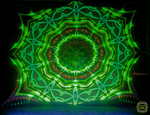 Load image into Gallery viewer, Crealab108 Horizontal Tapestry Sawadee Life UV Psychedelic Fractal &amp; Sacred Geometry Flower of Life Sawadee Life UV Psychedelic Fractal &amp; Sacred Geometry Flower of Life
