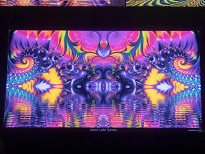 Sweet Lake Sunset Psychedelic Fractal UV Tapestry - Crealab108