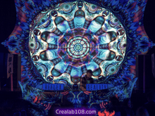 Load image into Gallery viewer, Crealab108 Horizontal Tapestry Unison UV Psychedelic Fractal Mandala Tapestry Unison UV Psychedelic Fractal Mandala Tapestry
