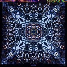 Load image into Gallery viewer, Crealab108 Square Tapestry 100/100cm - 39/39Inches pockets up/down finishing Antika Psychedelic Fractal Mandala UV Tapestry Antika Psychedelic Fractal Mandala UV Tapestry
