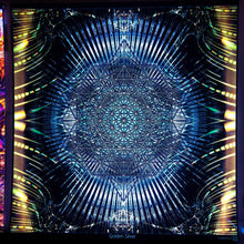 Load image into Gallery viewer, Crealab108 Square Tapestry 100/100cm - 39/39Inches pockets up/down finishing Golden Silver Psychedelic Sacred Geometry Fractal Mandala UV Tapestry Golden Silver Psychedelic Sacred Geometry Fractal Mandala UV Tapestry
