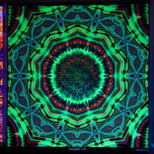 Charger l'image dans la galerie, Crealab108 Square Tapestry 100/100cm - 39/39Inches pockets up/down finishing Sawadee Life Psychedelic Sacred Geometry Fractal UV Tapestry Sawadee Life Psychedelic Sacred Geometry Fractal UV Tapestry
