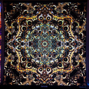 Darkside Psychedelic Fractal Mandala UV tapestry - Crealab108