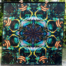 Load image into Gallery viewer, Crealab108 Square Tapestry 150/150cm - 59/59inches pockets up/down finishing Divina Trippy UV Psychedelic Fractal Mandala Tapestry Divina Trippy UV Psychedelic Fractal Mandala Tapestry

