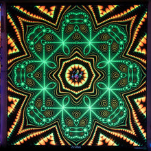Load image into Gallery viewer, Zicvibes Trippy UV Psychedelic Fractal Mandala Tapestry - Crealab108

