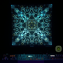 Load image into Gallery viewer, Crealab108 Square Tapestry Antika Psychedelic Fractal Mandala UV Tapestry Antika Psychedelic Fractal Mandala UV Tapestry
