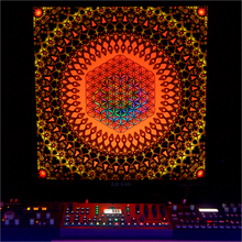 Load image into Gallery viewer, Life Code Psychedelic Sacred Geometry Fractal Mandala UV Tapestry - Crealab108
