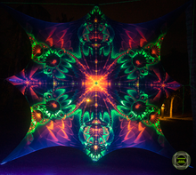Load image into Gallery viewer, Reptilian Gate Psychedelic Mandala Fractal UV Tapestry - Crealab108
