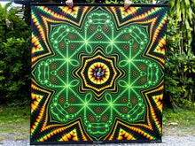 Load image into Gallery viewer, Zicvibes Trippy UV Psychedelic Fractal Mandala Tapestry - Crealab108
